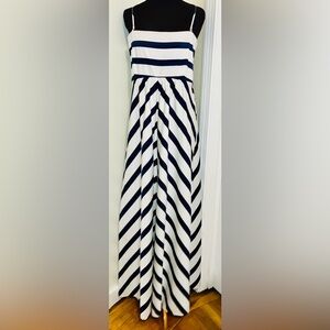 Jessica Simpson Navy and White Striped Maternity Dress